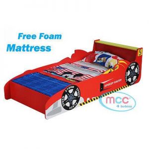 MCC® Toddler Bed Cars Speed Kids Junior Bed with Luxury Foam Mattress Made in UK